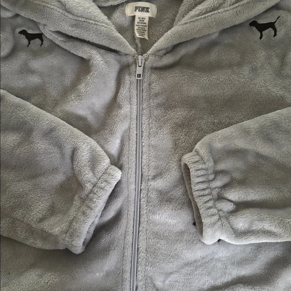 PINK Victoria's Secret Gray Fleece Onesie